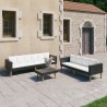 Salon de jardin 3 pcs avec coussins Résine tressée Noir 516749516749