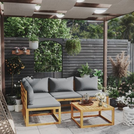 Salon de jardin 5 pcs avec coussin Bois d'acacia solide 516753516753