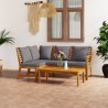 Salon de jardin 4 pcs avec coussin Bois d'acacia solide 516754516754