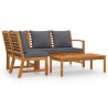 Salon de jardin 4 pcs avec coussin Bois d'acacia solide 516754516754