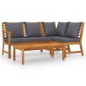 Salon de jardin 4 pcs avec coussin Bois d'acacia solide 516755516755