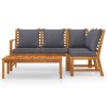 Salon de jardin 4 pcs avec coussin Bois d'acacia solide 516755516755