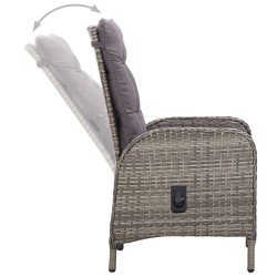 Ensemble de bistro de jardin 3 pcs Résine tressée Gris 516757516757