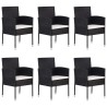 Ensemble à manger de jardin 7 pcs Résine tressée Noir 516759516759