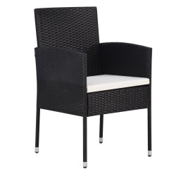 Ensemble à manger de jardin 7 pcs Résine tressée Noir 516759516759
