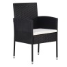 Ensemble à manger de jardin 7 pcs Résine tressée Noir 516759516759