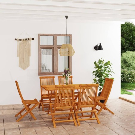 Ensemble à manger de jardin 7 pcs Bois de teck massif 516763516763