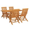 Salon de jardin 5 pcs Bois de teck massif 516764516764