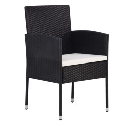 Ensemble à manger de jardin 9 pcs Résine tressée Noir 516765516765
