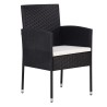 Ensemble à manger de jardin 9 pcs Résine tressée Noir 516765516765