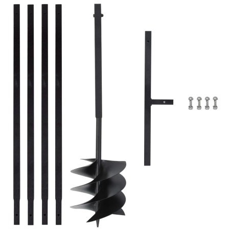 Tarière de sol avec manche 250 mm et tube d'extension 4 m Acier 516768516768