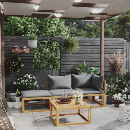 Salon de jardin 4 pcs avec coussin Bois d'acacia solide 516770516770