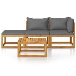 Salon de jardin 4 pcs avec coussin Bois d'acacia solide 516770516770