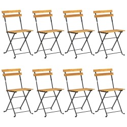 Ensemble à manger d'extérieur pliable 9pcs Bois d'acacia solide 516774516774