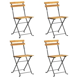 Ensemble à manger d'extérieur pliable 5pcs Bois d'acacia solide 516777516777