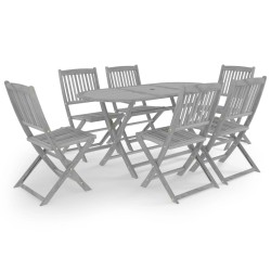 Ensemble à manger de jardin 7 pcs Bois d'acacia massif Gris 516779516779