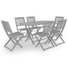 Ensemble à manger de jardin 7 pcs Bois d'acacia massif Gris 516779516779