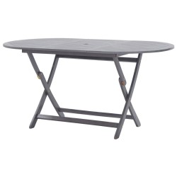 Ensemble à manger de jardin 7 pcs Bois d'acacia massif Gris 516779516779