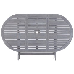 Ensemble à manger de jardin 7 pcs Bois d'acacia massif Gris 516779516779
