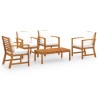 Salon de jardin 5 pcs avec coussin Bois d'acacia solide 516785516785