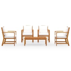 Salon de jardin 5 pcs avec coussin Bois d'acacia solide 516785516785