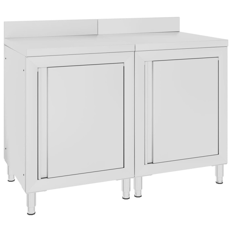 Table de travail commerciale avec armoire 120x60x96 cm Inox 516787516787