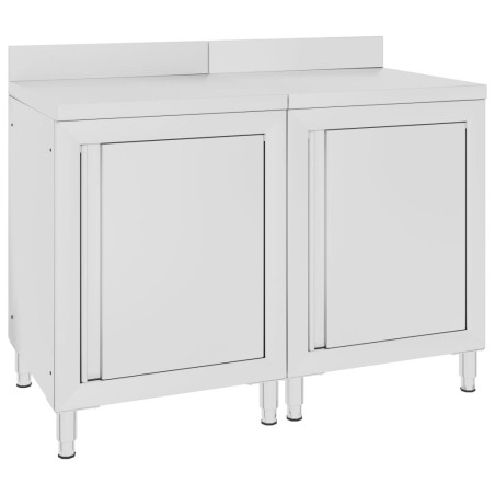 Table de travail commerciale avec armoire 120x60x96 cm Inox 516787516787