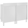 Table de travail commerciale avec armoire 120x60x96 cm Inox 516787516787