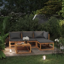 Salon de jardin 5 pcs avec coussin Bois d'acacia solide 516788516788