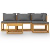 Salon de jardin 5 pcs avec coussin Bois d'acacia solide 516788516788