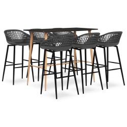 Ensemble de bar 7 pcs Noir et gris 516791516791