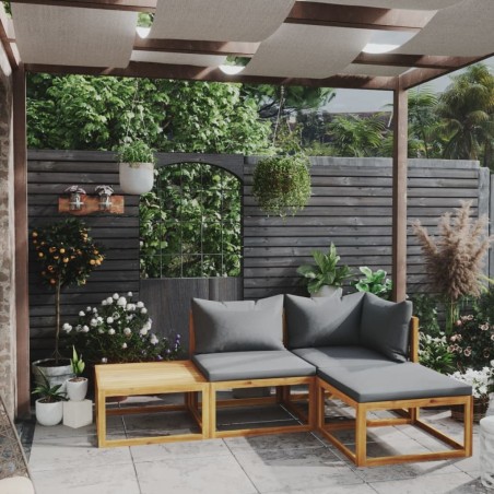 Salon de jardin 4 pcs avec coussin Bois d'acacia solide 516794516794