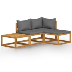 Salon de jardin 4 pcs avec coussin Bois d'acacia solide 516794516794