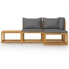 Salon de jardin 4 pcs avec coussin Bois d'acacia solide 516794516794