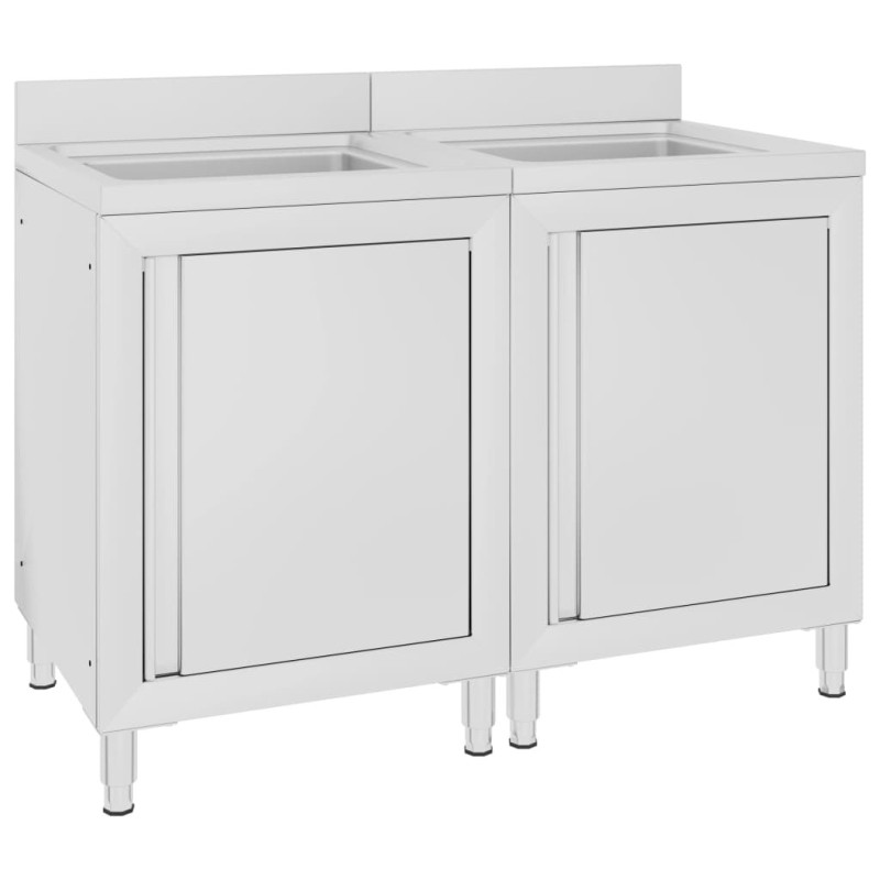 Éviers de cuisine commerciaux 2 pcs Acier inoxydable 516796516796