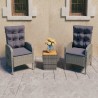 Ensemble de bistro de jardin 3pcs Résine tressée et acacia Gris 516797516797