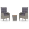 Ensemble de bistro de jardin 3pcs Résine tressée et acacia Gris 516797516797