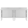 Tables avec portes coulissantes 2 pcs 200x50x(95-97) cm Inox 516802516802