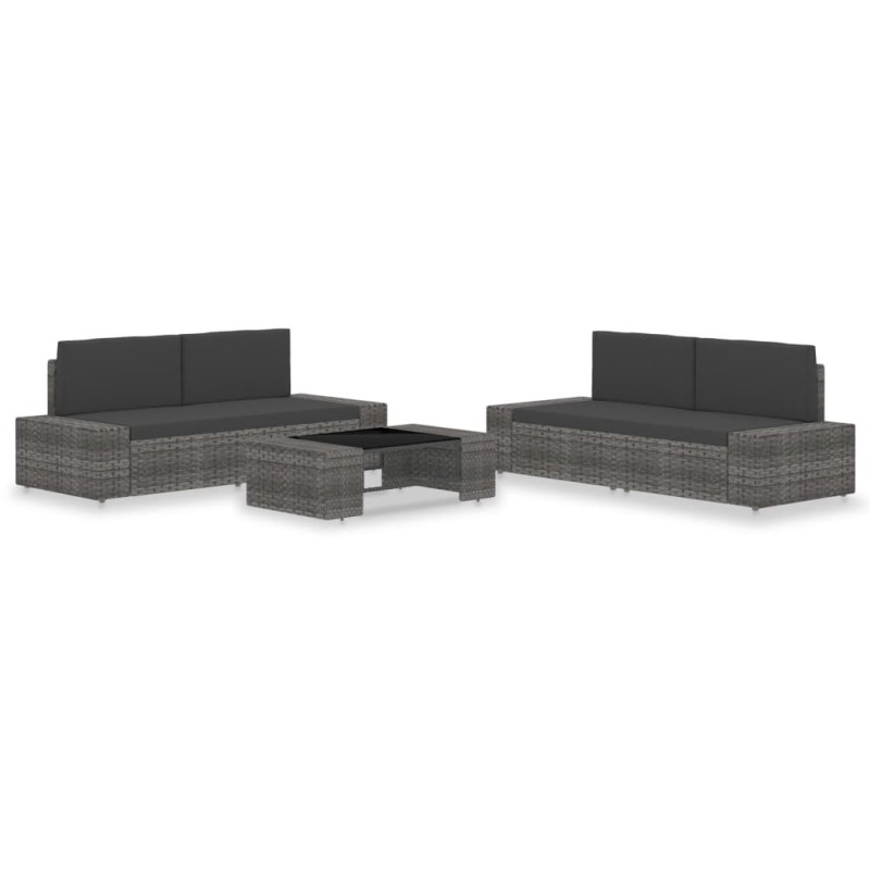 Salon de jardin 5 pcs Résine tressée Gris 516809516809
