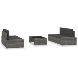 Salon de jardin 5 pcs Résine tressée Gris 516809516809