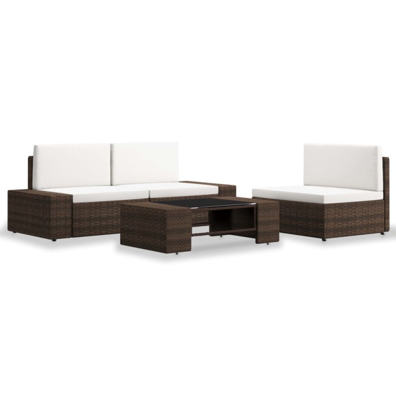 Salon de jardin 4 pcs Résine tressée Marron 516820516820