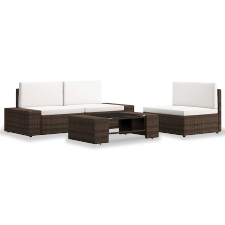 Salon de jardin 4 pcs Résine tressée Marron 516820516820