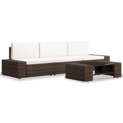 Salon de jardin 4 pcs Résine tressée Marron 516820516820
