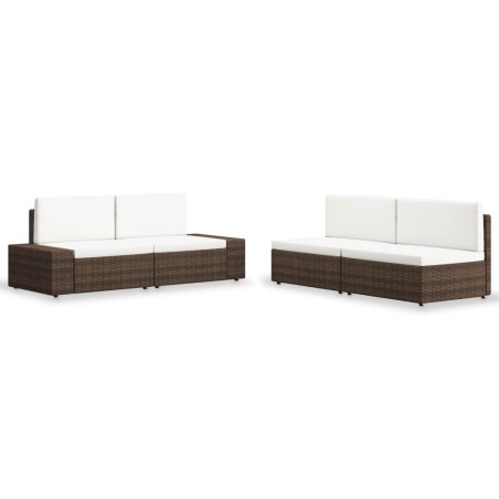 Salon de jardin 4 pcs Résine tressée Marron 516821516821