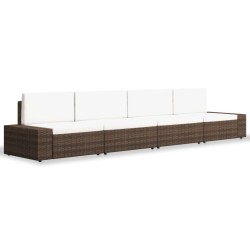 Salon de jardin 4 pcs Résine tressée Marron 516821516821