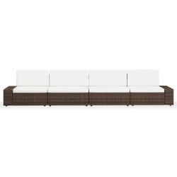 Salon de jardin 4 pcs Résine tressée Marron 516821516821