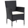 Ensemble de bistro de jardin 5pcs Résine tressée et acacia Noir 516825516825