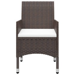 Ensemble de bistro de jardin 3 pcs poly rotin et verre trempé 516828516828
