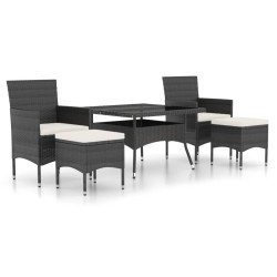 Ensemble à Manger de jardin 9pcs résine tressée et verre trempé 516829516829