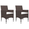 Ensemble de bistro 3 pcs Résine tressée et verre trempé Marron 516830516830